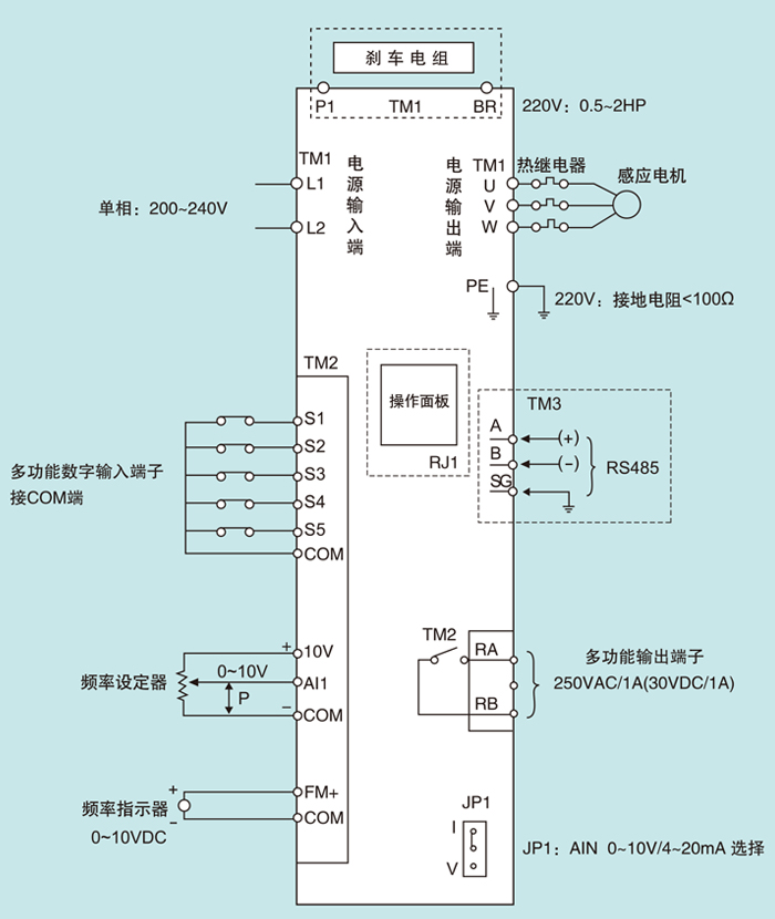 东元变频器310接线图