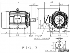 东元电机AEEF-11KW-4P 160M 安装图纸