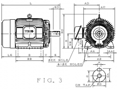 东元电机AEEF-45KW-4P-200L 安装图纸